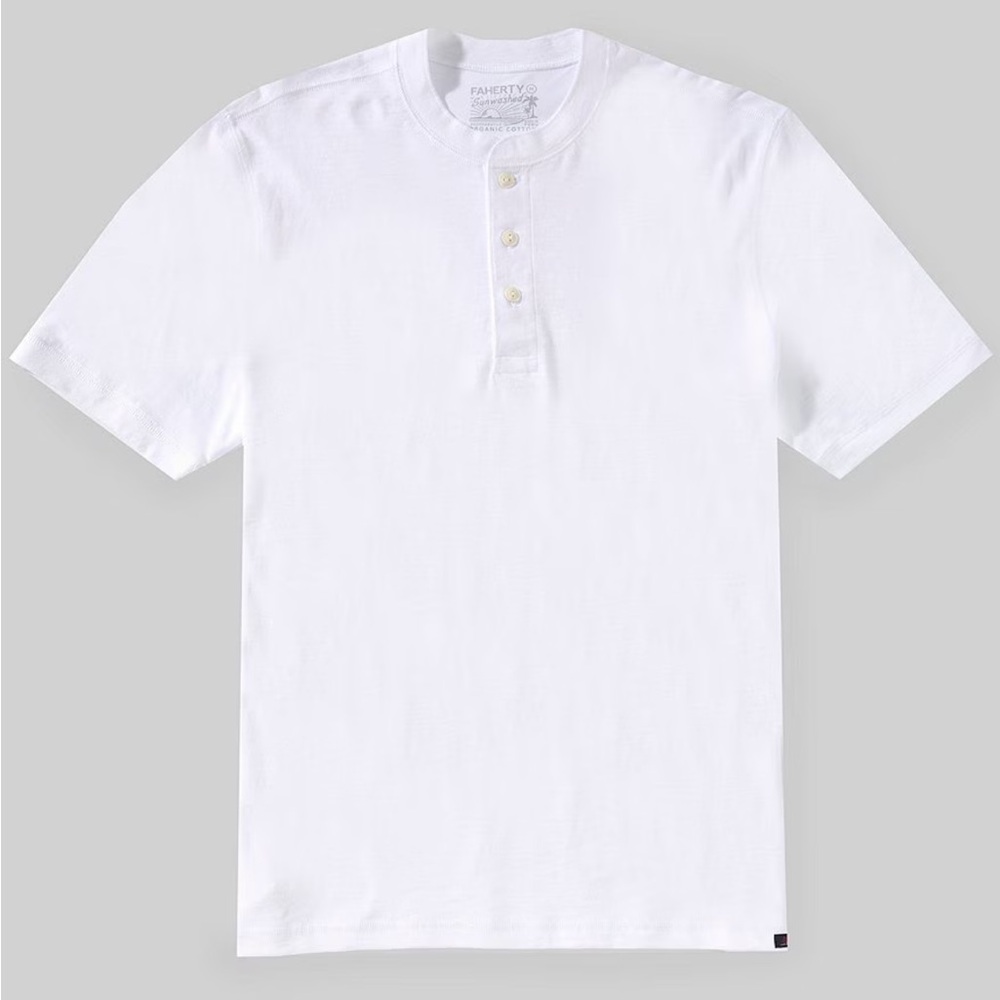 Faherty White Henley Tee XL - NWT